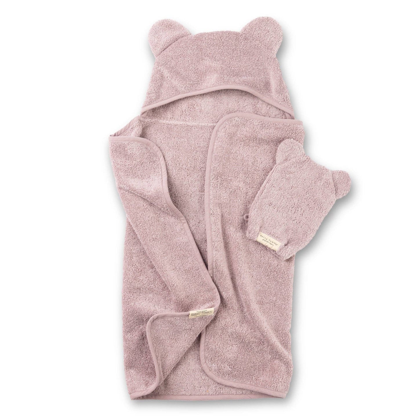 Bella Tunno - Hooded Towel + Wash Mitt Set Orchid