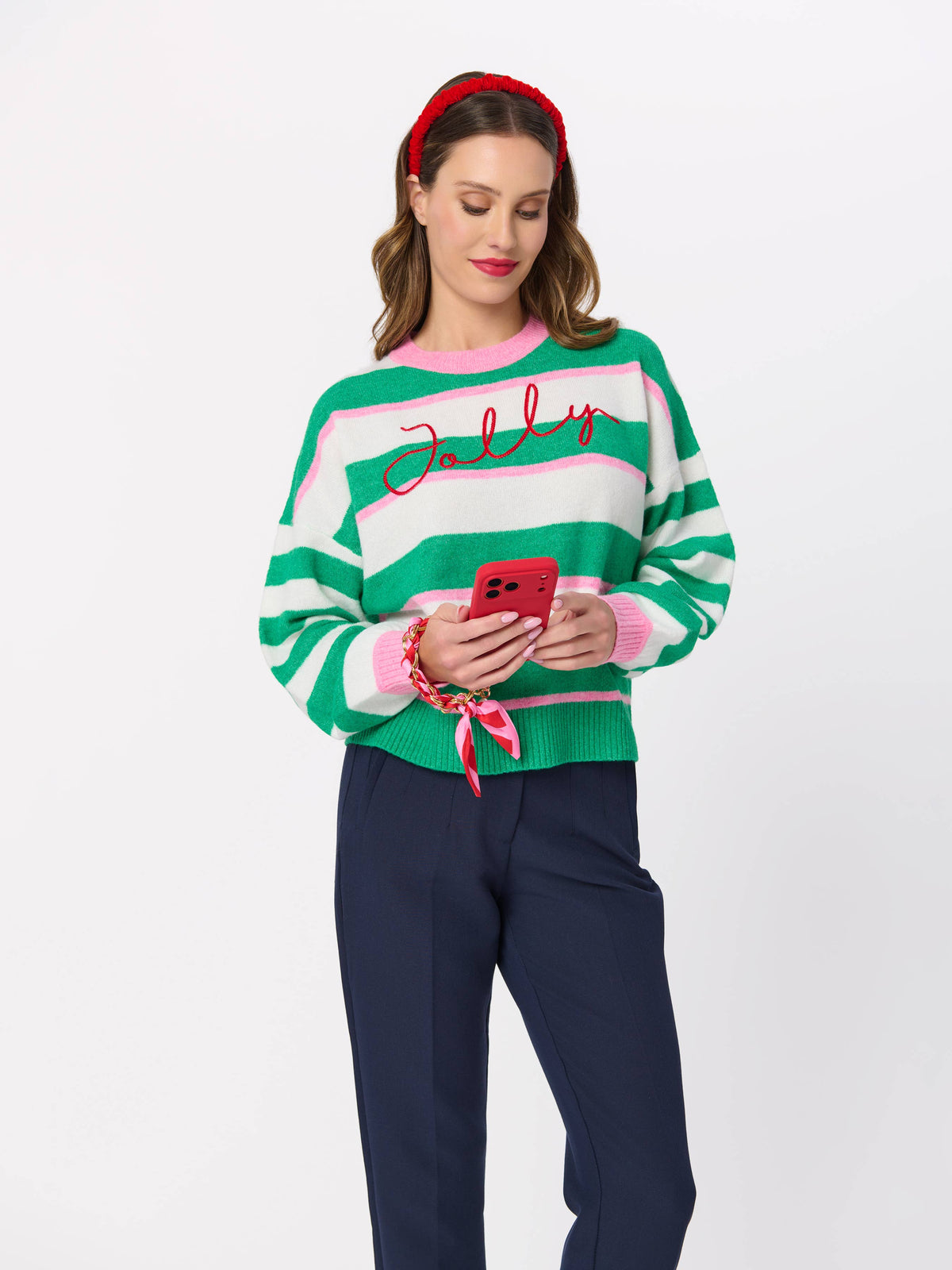 STRIPE PHONE WRISTLET