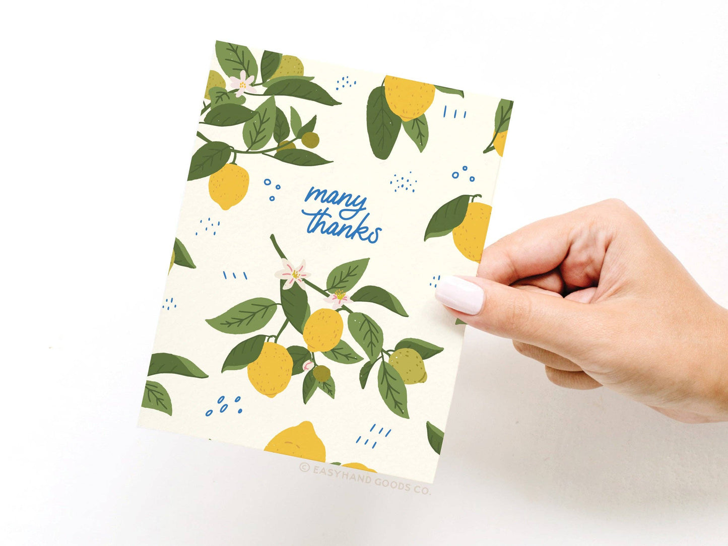 Many Thanks Lemon Pattern Greeting Card