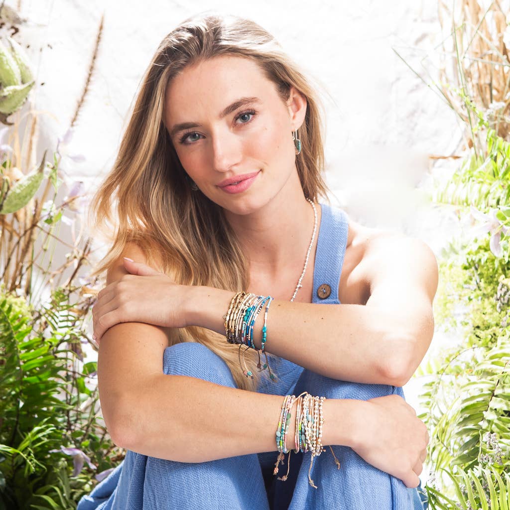 Mixed Media Bracelet - Courage/Amazonite/Gold