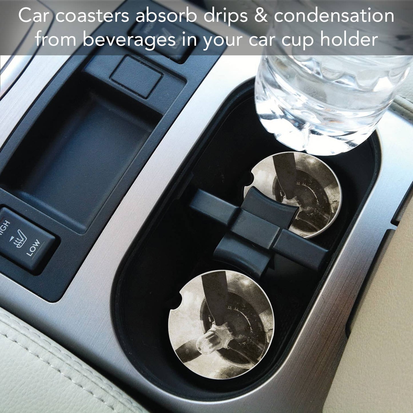 "Propeller" Single Packaged Stone Car Coaster