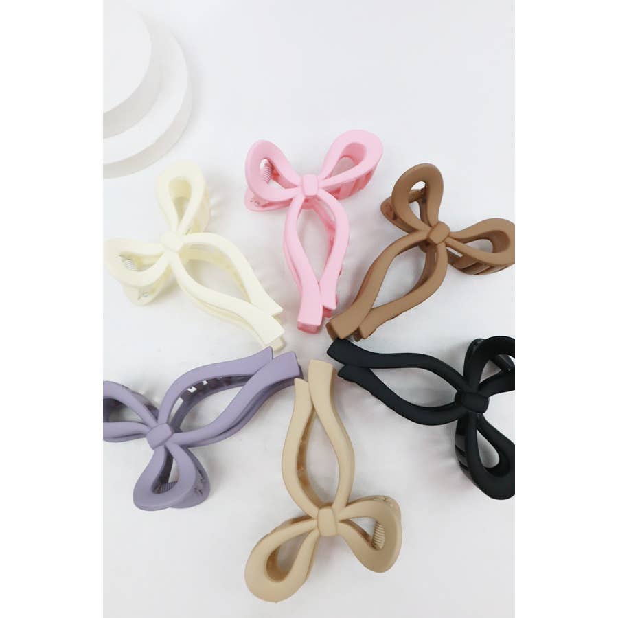 Matte Tone Bow Shape Hair Claw