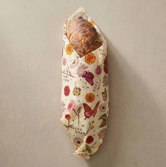 Bees Wrap Beeswax Reusable Bread Wrap - Meadow Magic Print