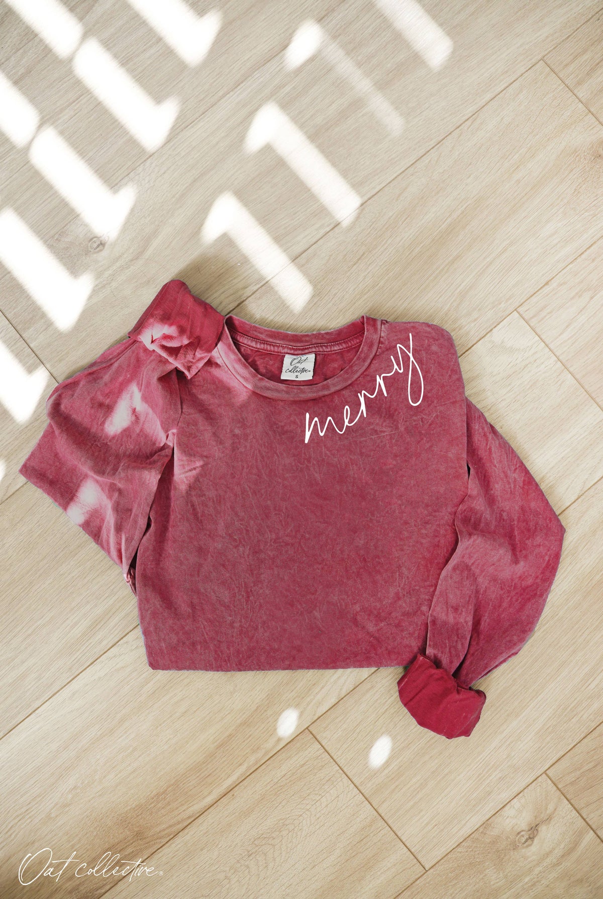 MERRY   Mineral Washed Long Sleeve Graphic