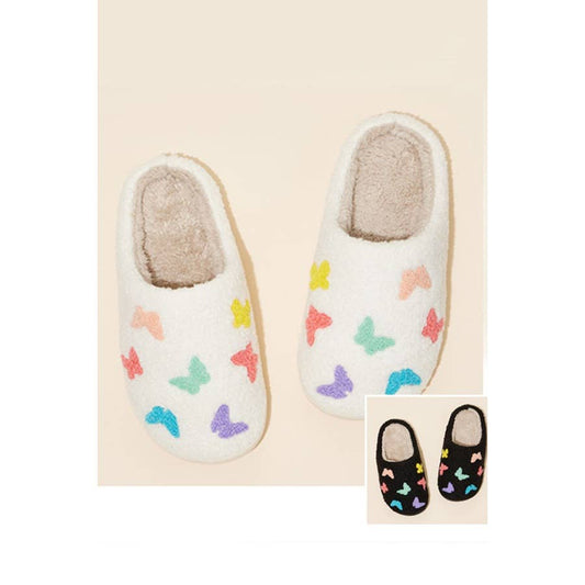 Butterfly Fuzzy Fleece Soft Slippers