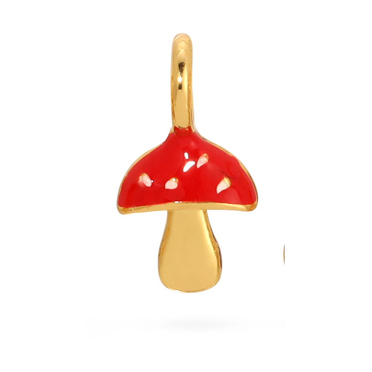 Lucky Feather - Charm Garden - Mushroom Charm - Gold