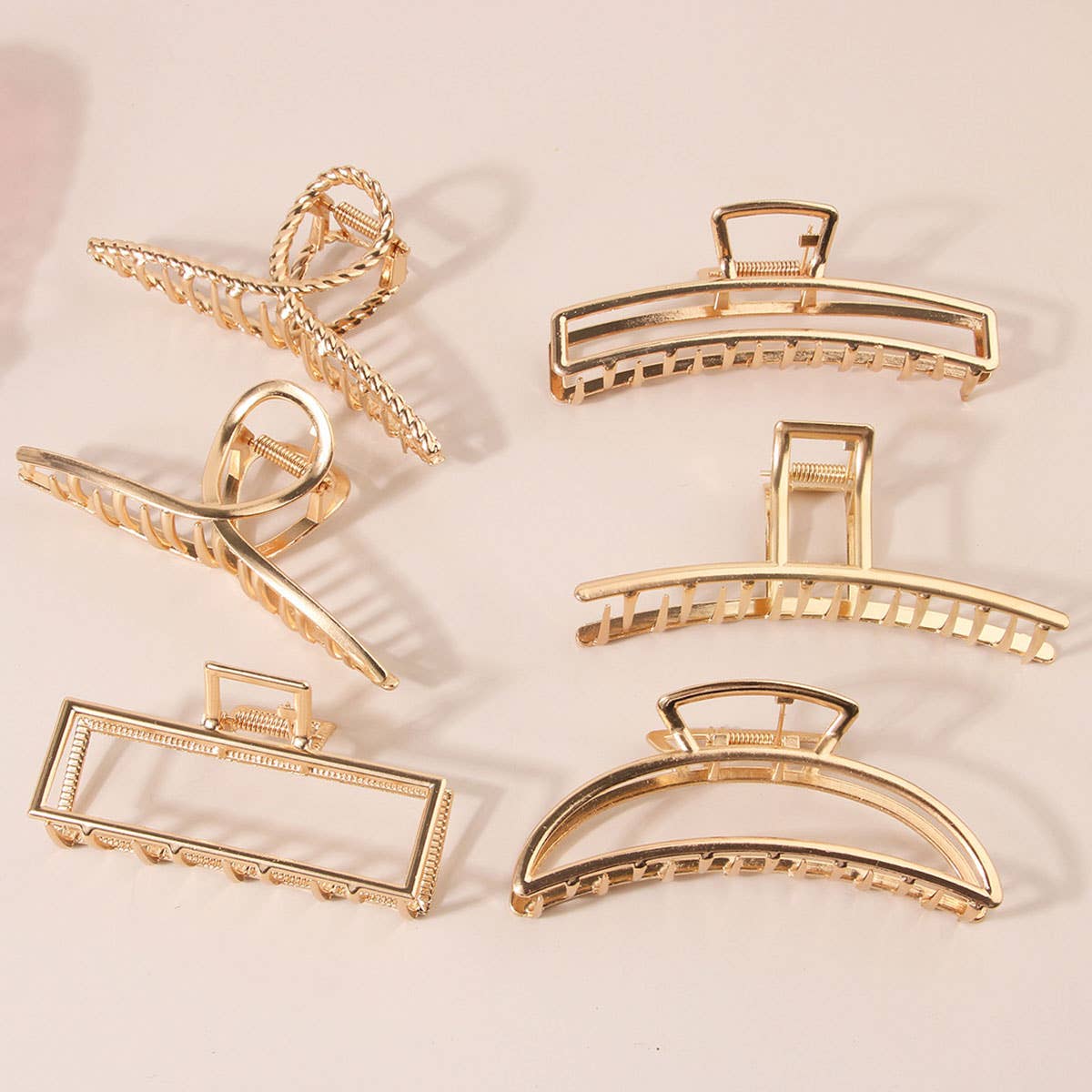 Gold Metal Hair Claws Strong Hold