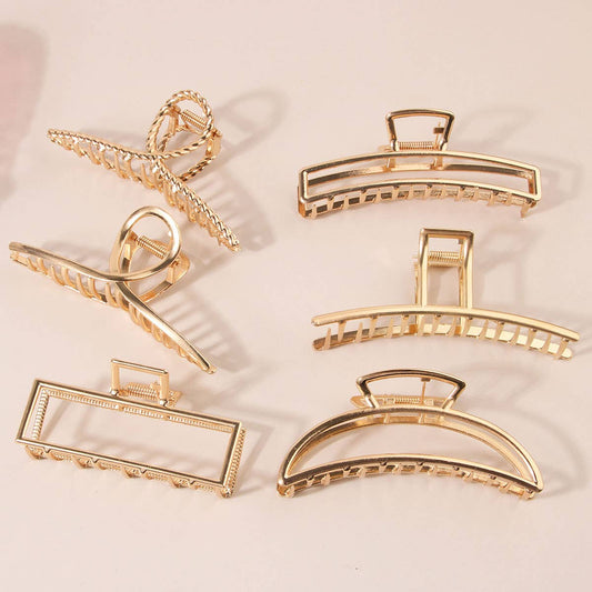 Gold Metal Hair Claws Strong Hold