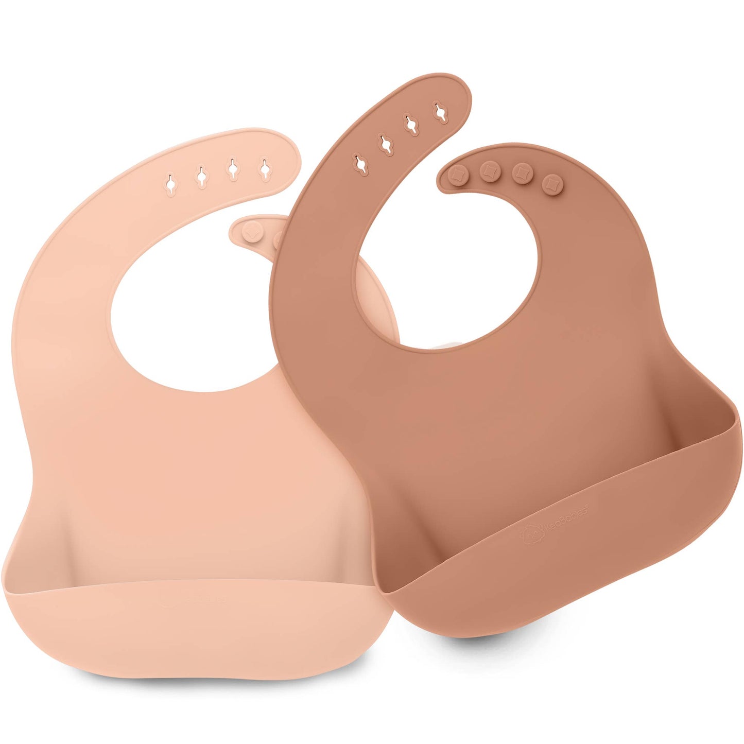 KeaBabies - 2-Pack Prep Silicone Bibs for Babies, Toddlers, Boys, Girls