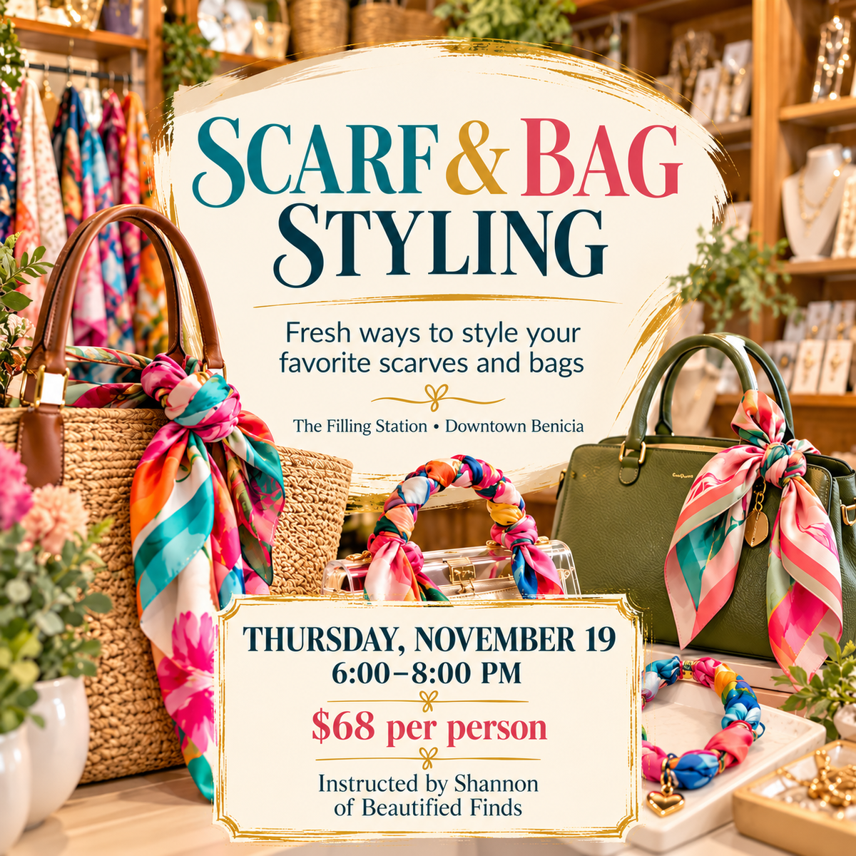 Scarf and Purse Styling Event