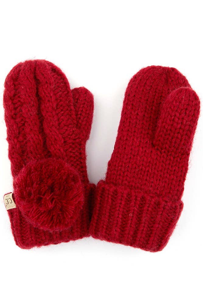 C.C Kids Pom Kids Glove With Fuzzy Lining