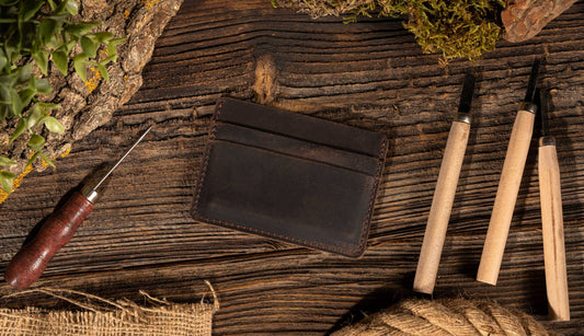 American Leather Goods - Leather Card Holder Wallet, Handmade Wallet for Men