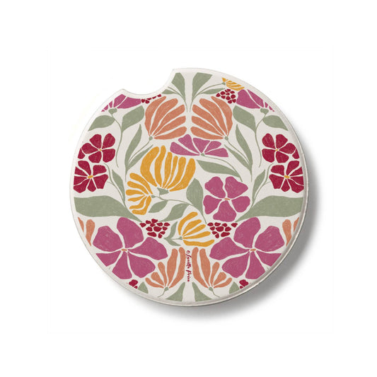 "Floral Melody" Stone Car Coaster BULK NO PACKAGING