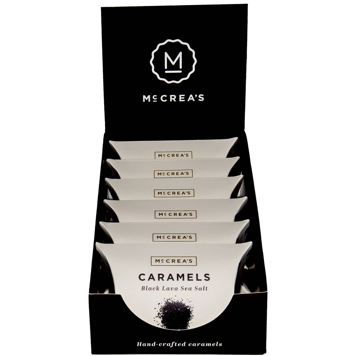 Caramels Pillow Box - Black Lava Sea Salt, Case of 6