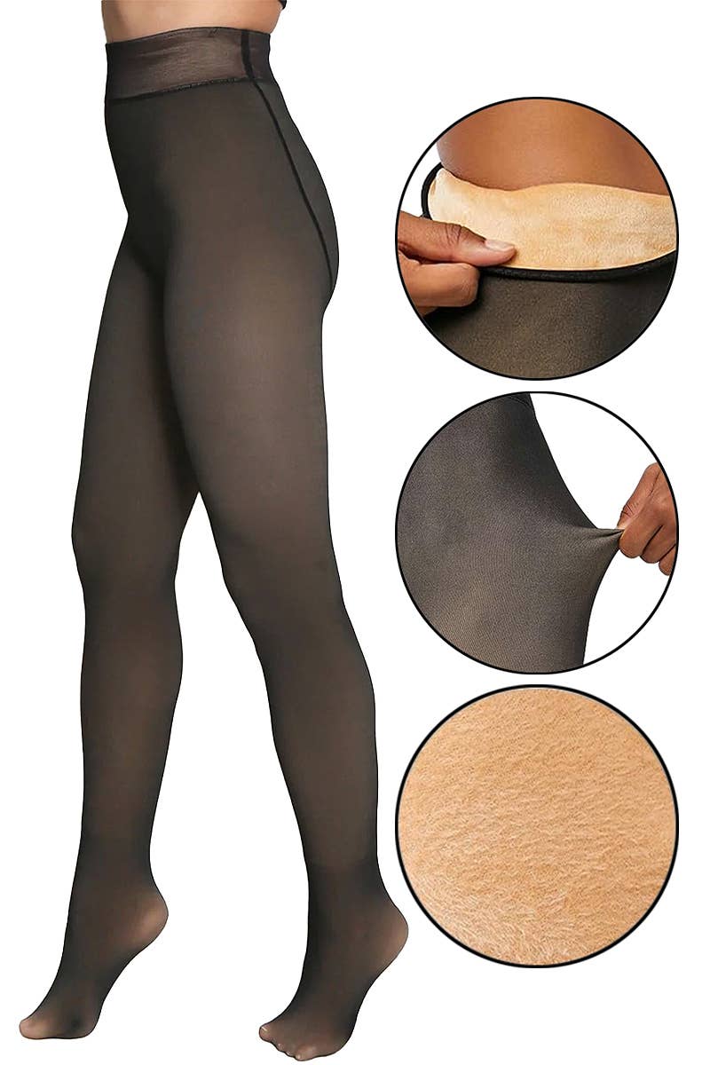 Women's Fake Sheer Fleece Lined Pantyhose Tights