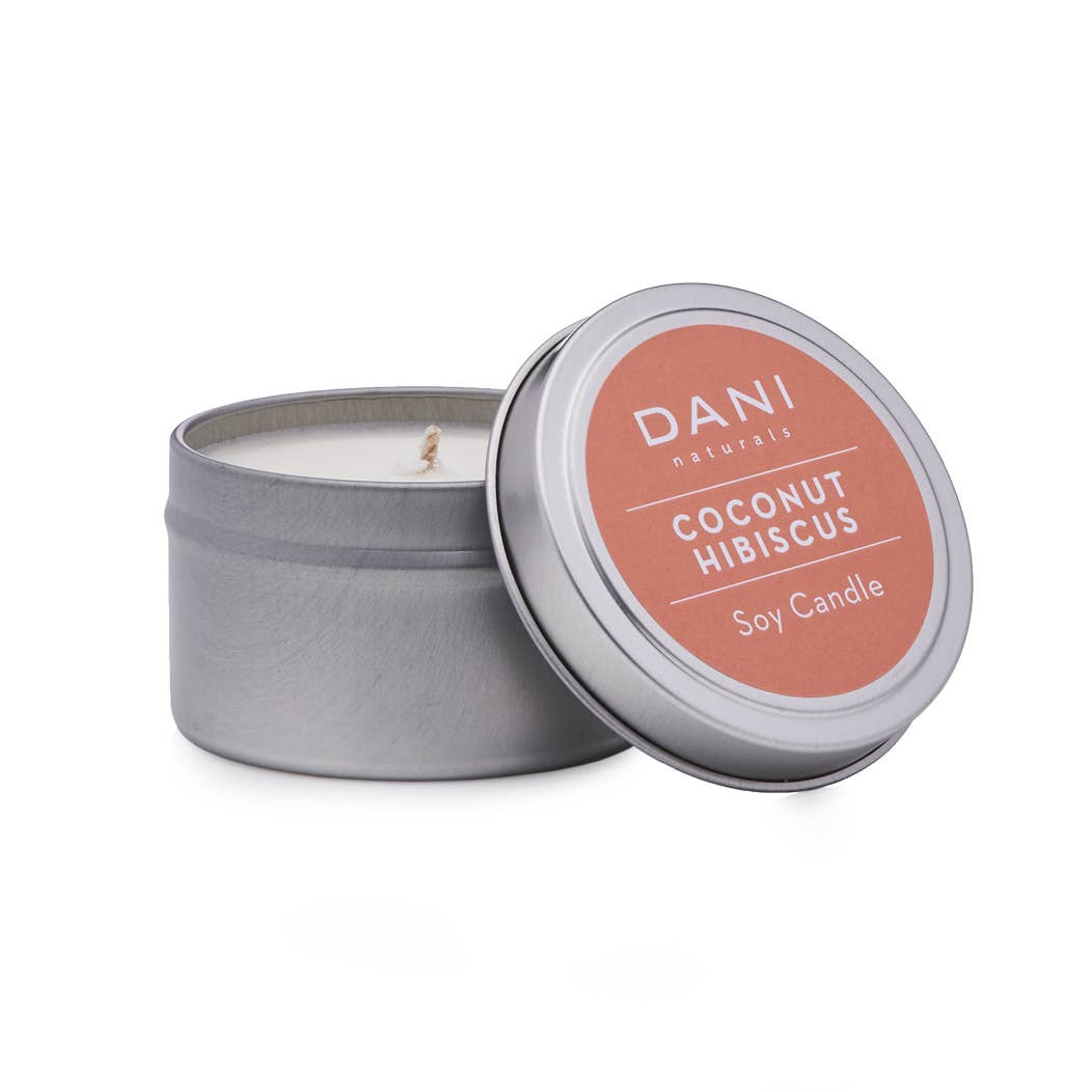 DANI Naturals - 6oz Coconut Hibiscus Candle Tin