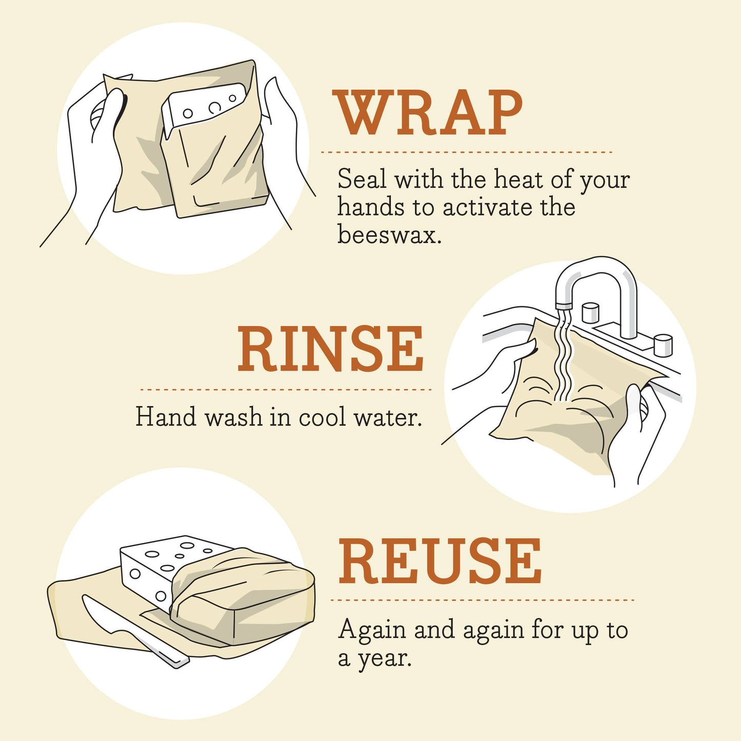 Bees Wrap Reusable Beeswax Food Wraps 3 Pack - Oceans