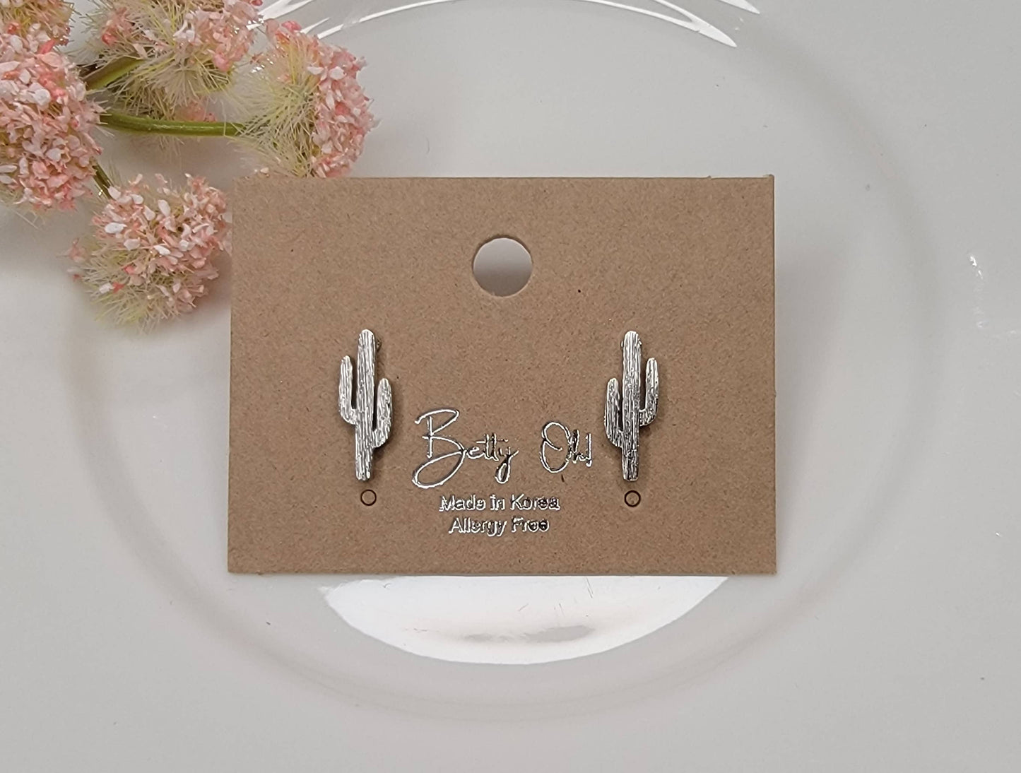 CACTUS STUD EARRINGS.