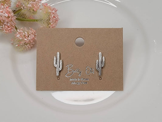 CACTUS STUD EARRINGS.