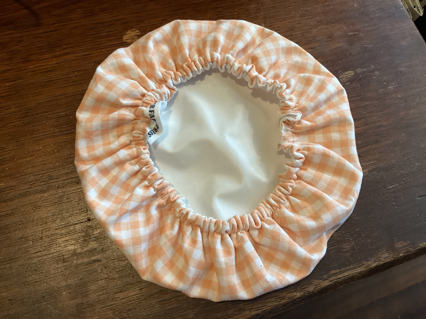 Peach Gingham Bowl Covers