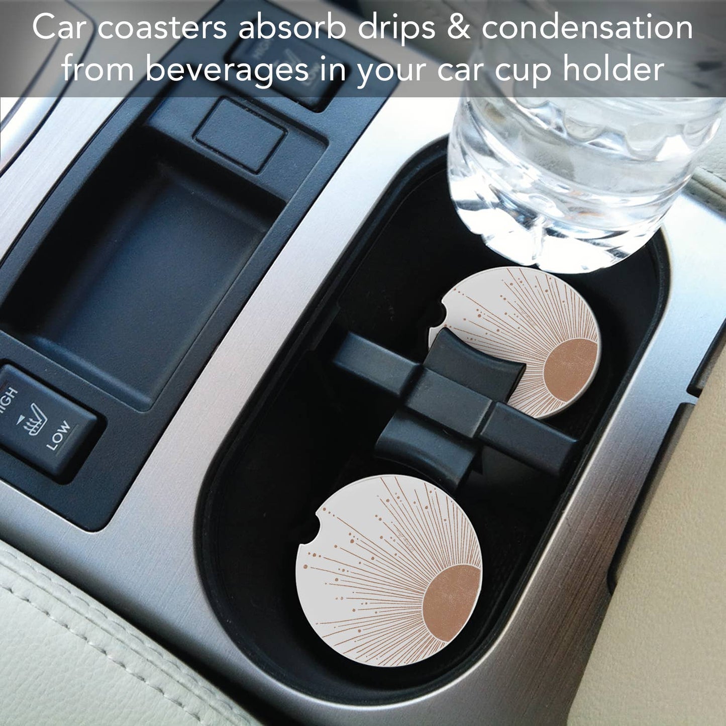 "Mocha Sunrise" Stone Car Coaster  BULK NO PACKAGING