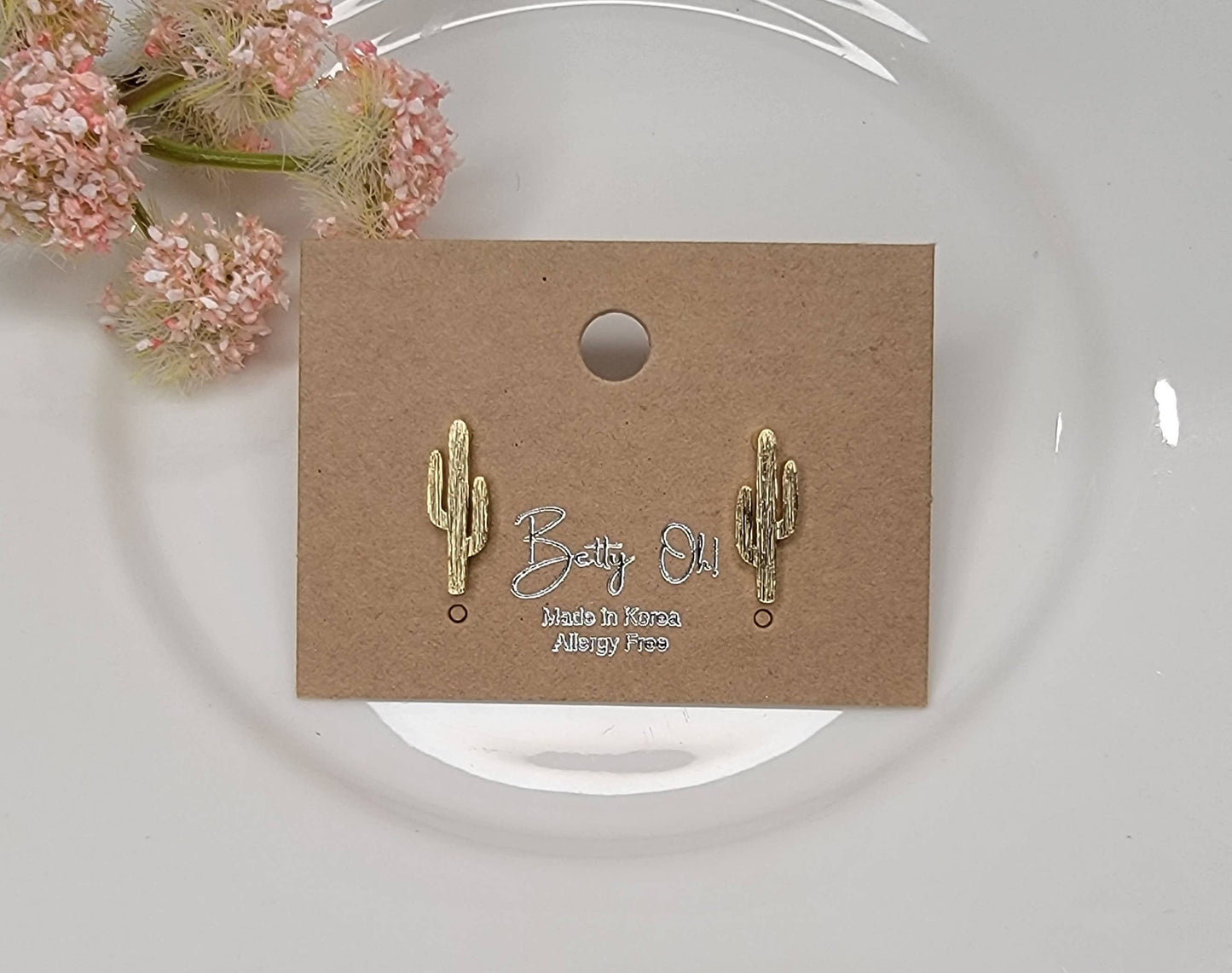 CACTUS STUD EARRINGS.