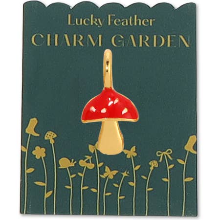 Lucky Feather - Charm Garden - Mushroom Charm - Gold