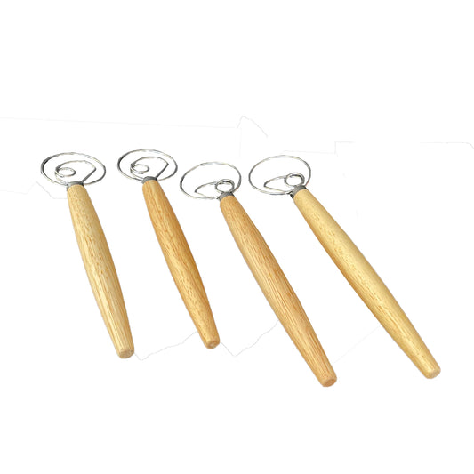 Bospak - 13" Danish Dough Whisk with wood handle