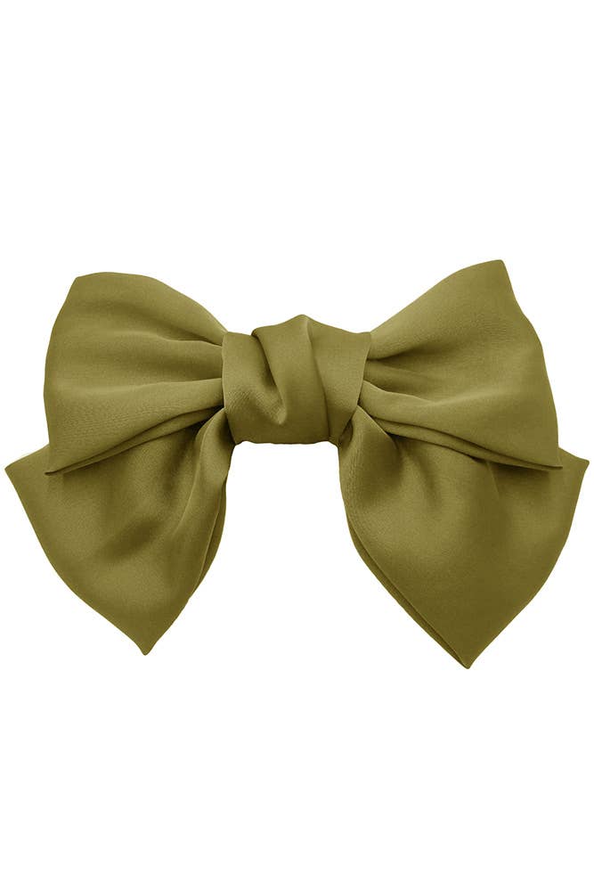 Hana - Solid Silky Bow Barrette