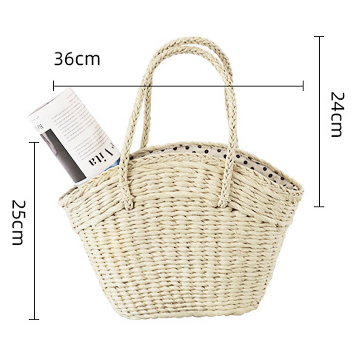 SUMMER WOVEN CASUAL STRAW TOTE BAG