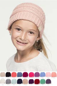 C.C Children Solid Beanie: Dark Melange Gray