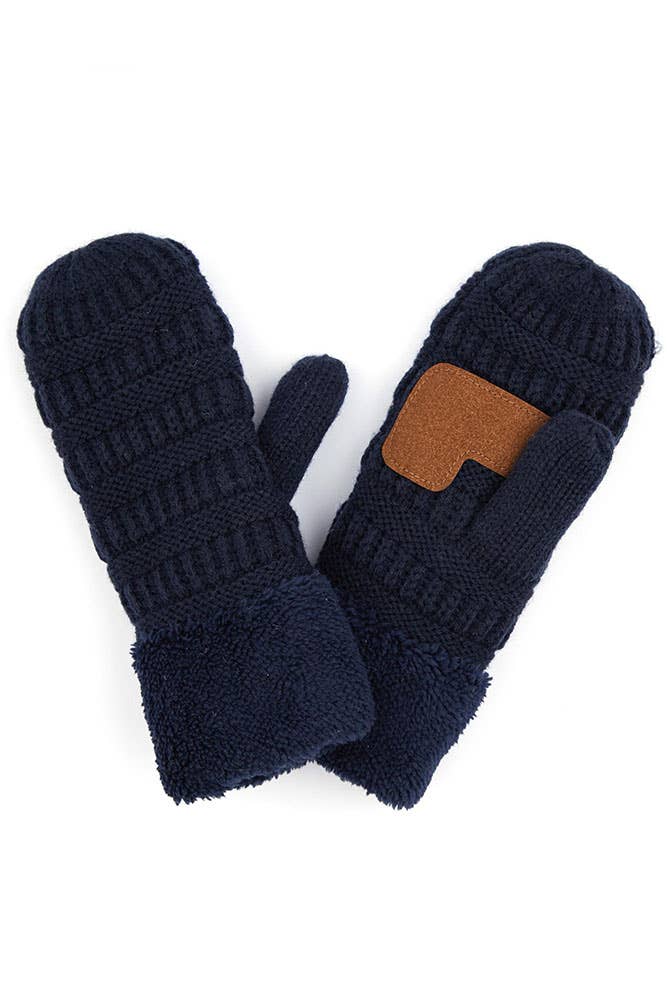 C.C Kids solid Knitted mitten