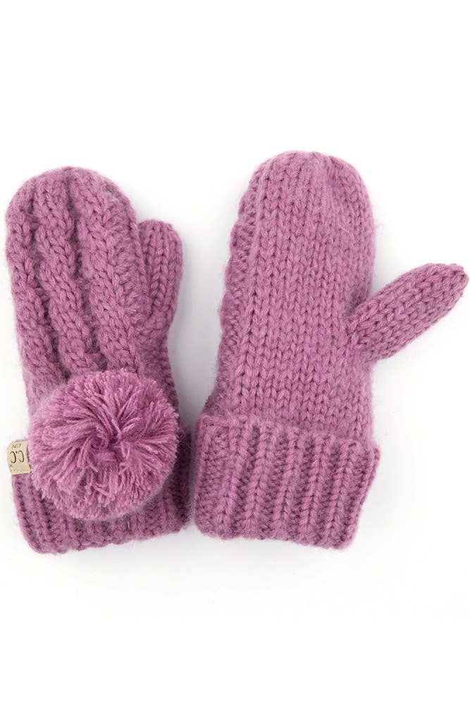 C.C Kids Pom Kids Glove With Fuzzy Lining