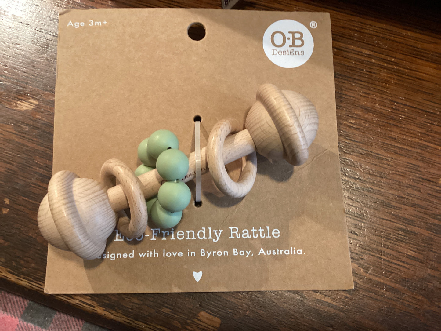 Sage Wooden Rattle Toy