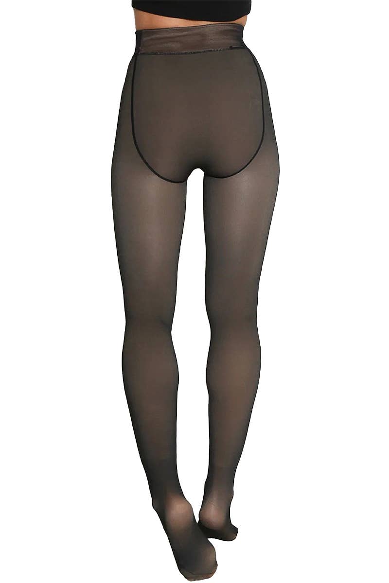 Women's Fake Sheer Fleece Lined Pantyhose Tights