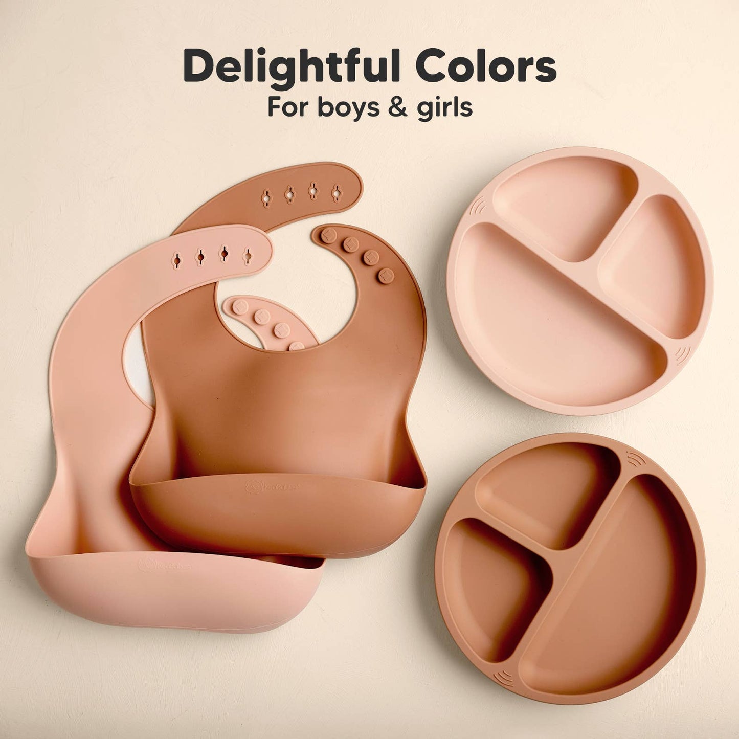 KeaBabies - 2-Pack Prep Silicone Bibs for Babies, Toddlers, Boys, Girls