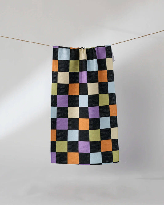 See You Checkers Bar Towel