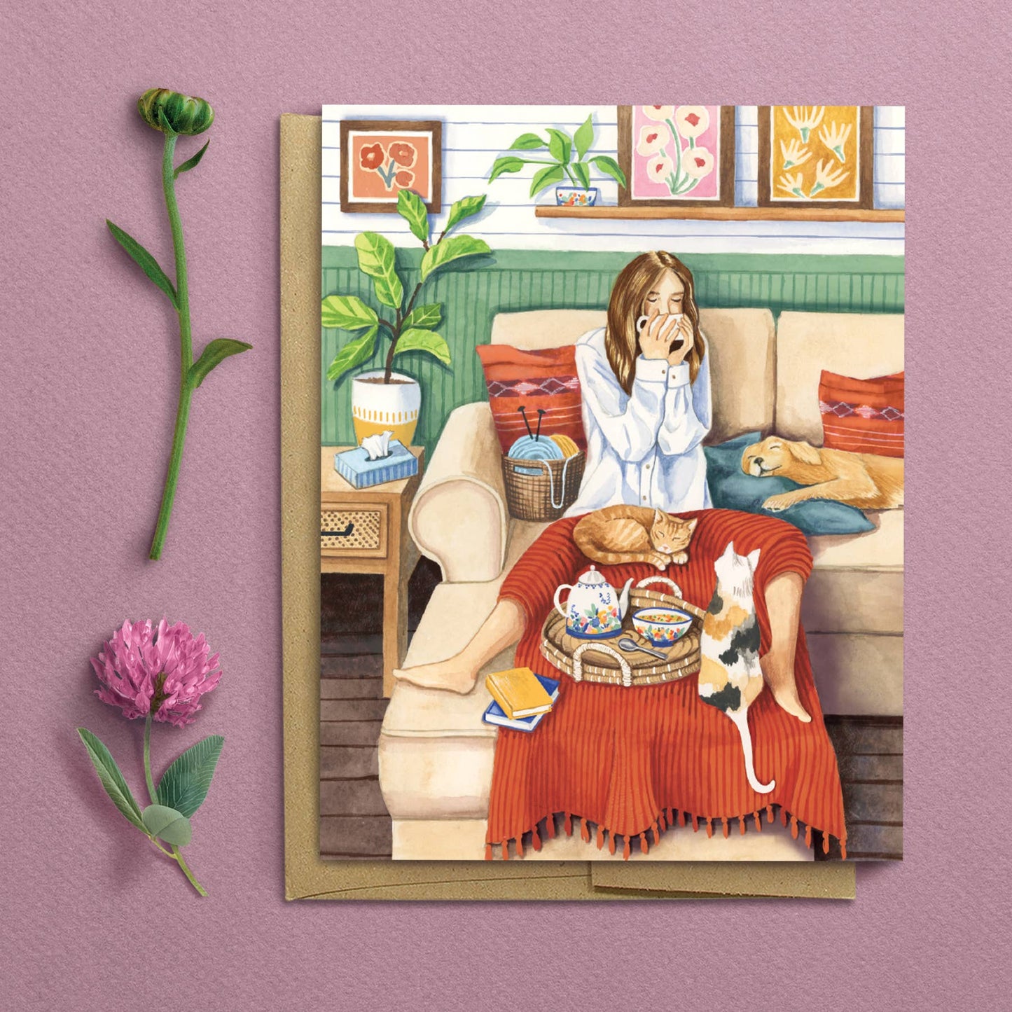 Studio Eleven Papers - Cozy on the Couch Get Well Card