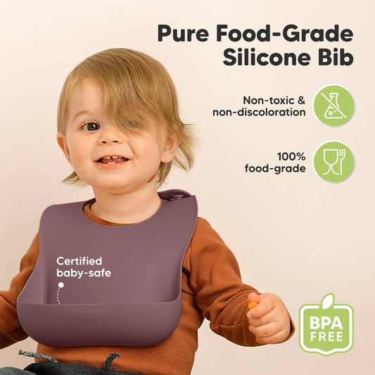 KeaBabies - Prep Silicone Bibs for Babies, Toddlers, Boys, Girls