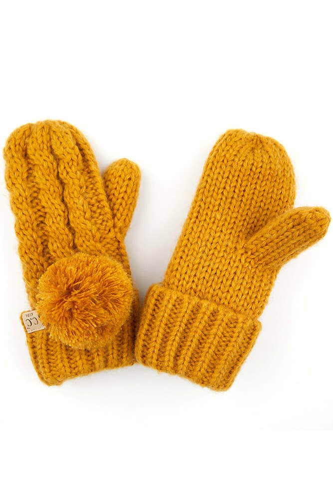 C.C Kids Pom Kids Glove With Fuzzy Lining