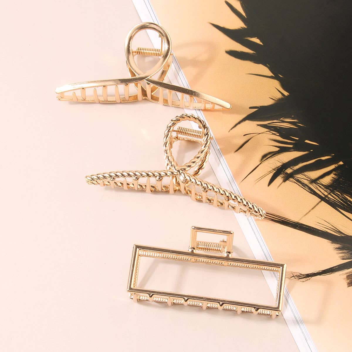 Gold Metal Hair Claws Strong Hold