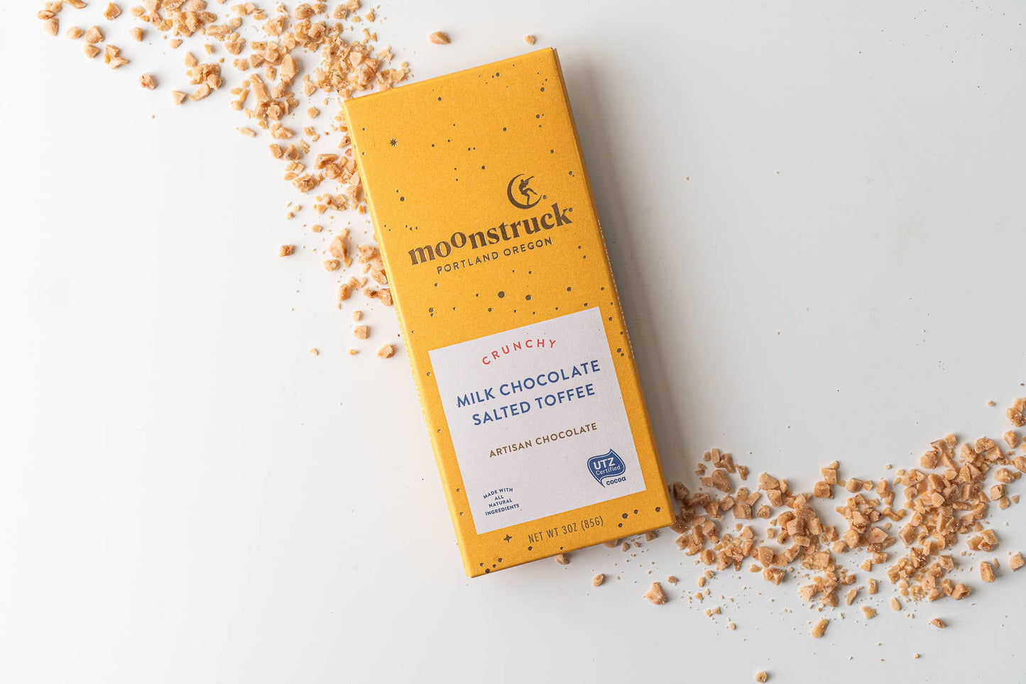 Moonstruck Chocolate Co | Crunchy Milk Salted Toffee Bar