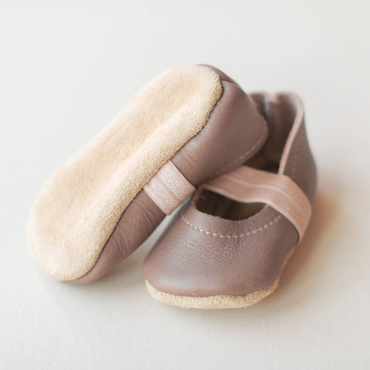 Baby Leather Mary Janes in Clay | Baby Girl Shoes