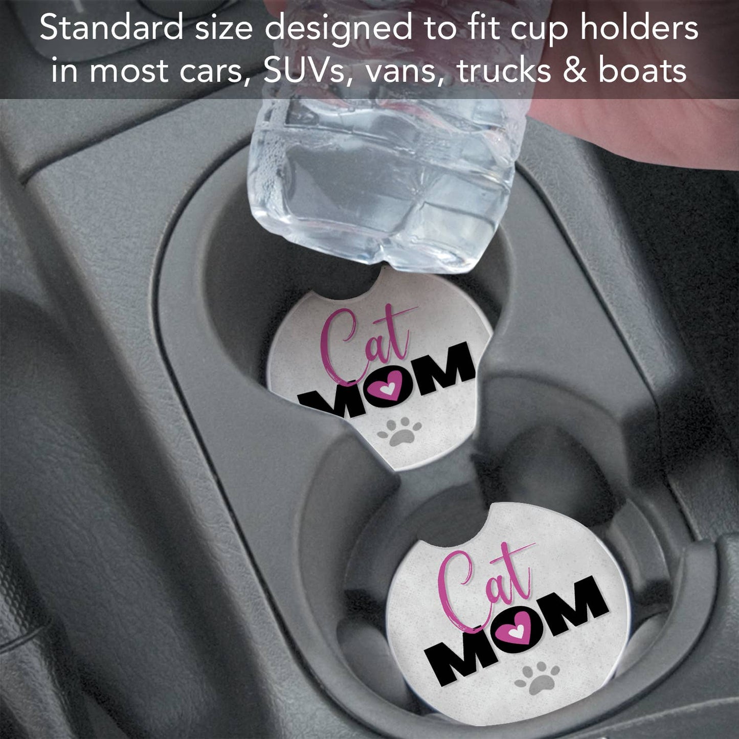 Cat Mom Bulk Absorbent Stone Car Coaster-NO PACKAGING