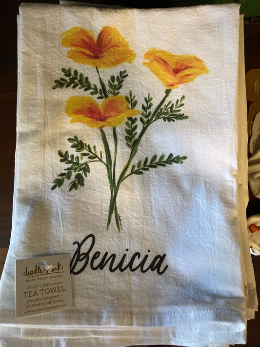 Golden Poppies Tea Towel