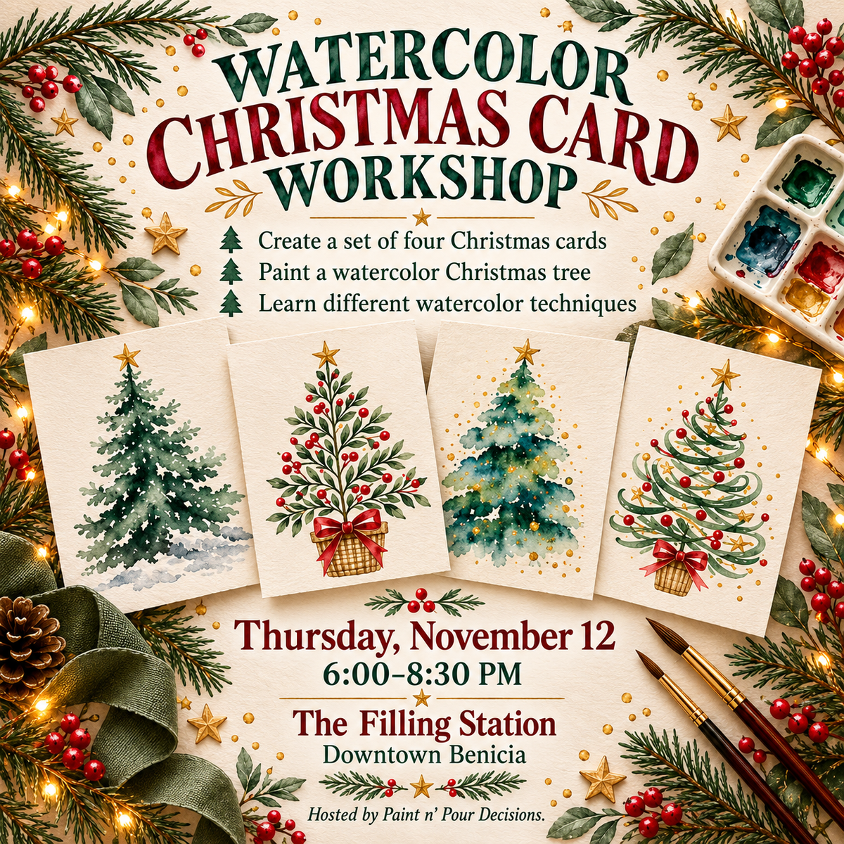Watercolor Christmas Card Workshop