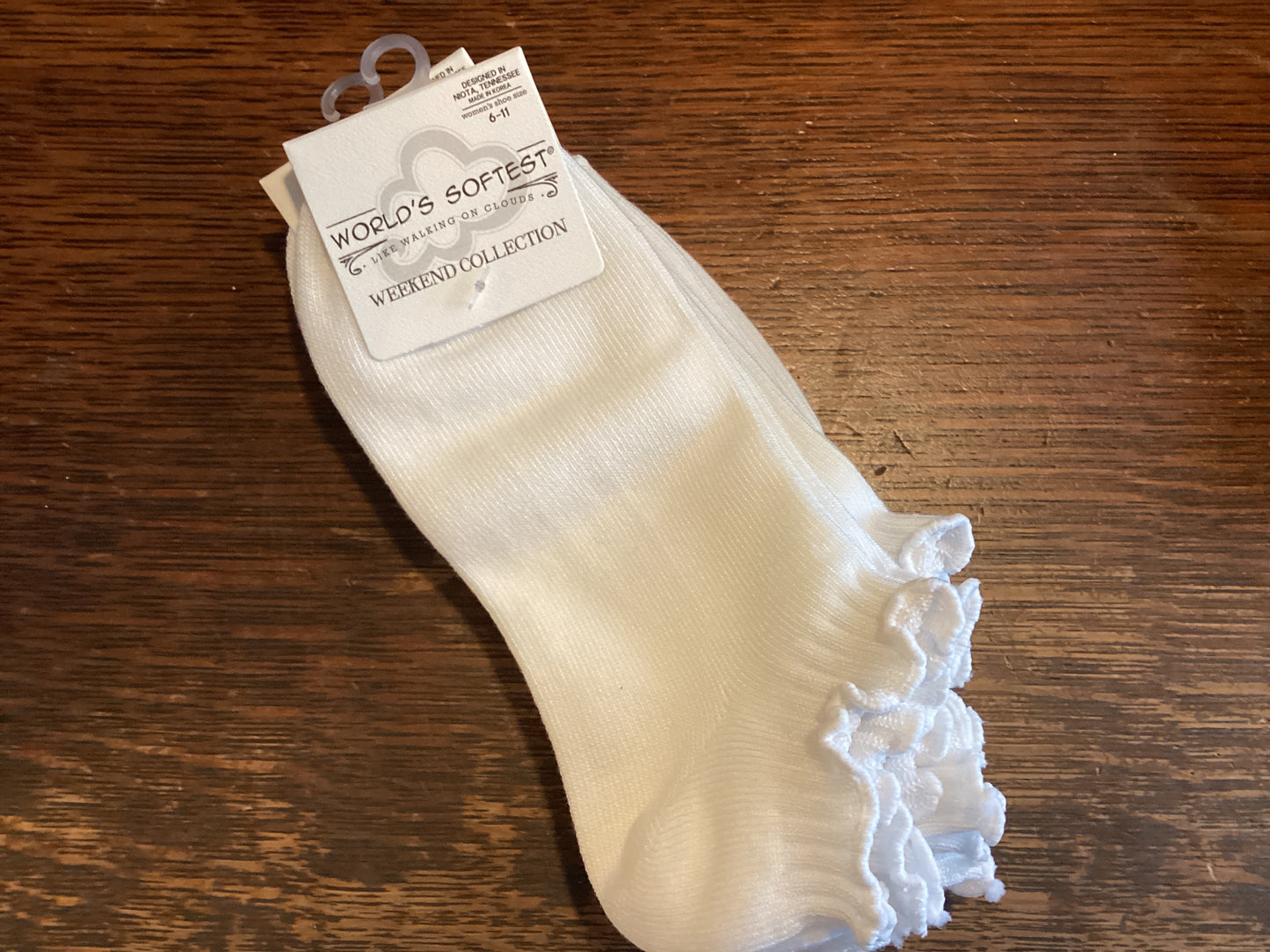 White Ruffle Ankle Socks
