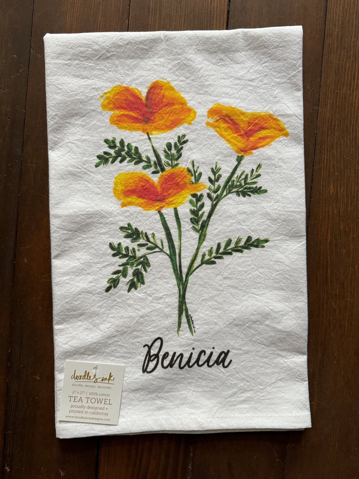 Benicia Poppy Tea Towel