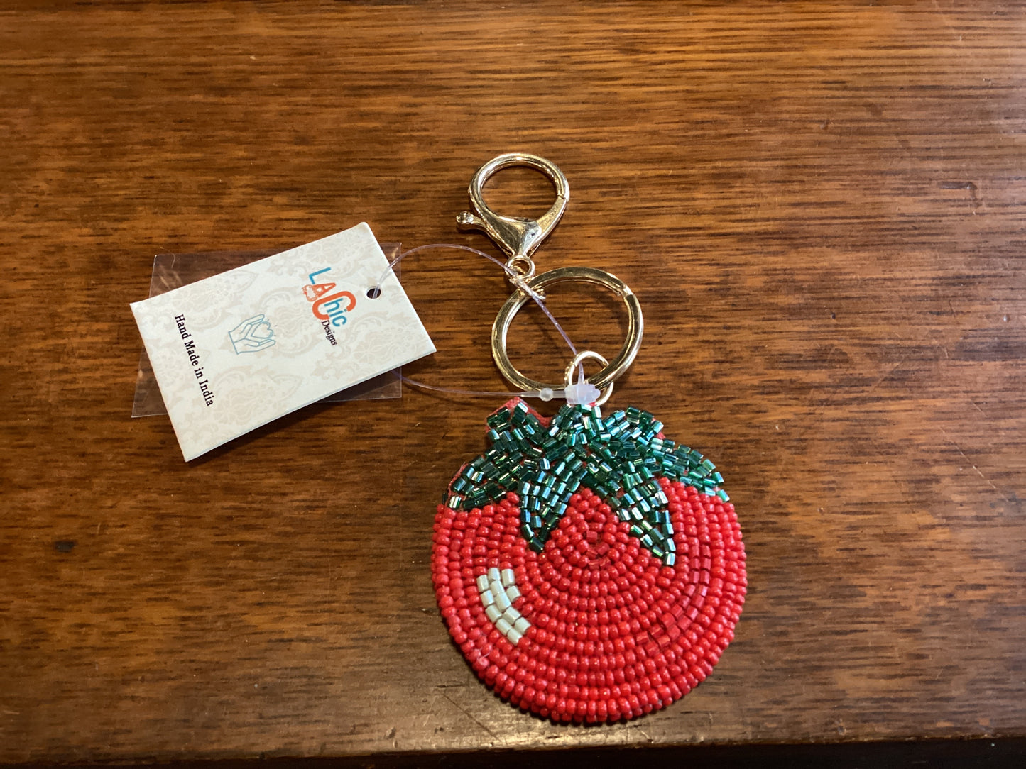 Beaded Tomato Bag Charm