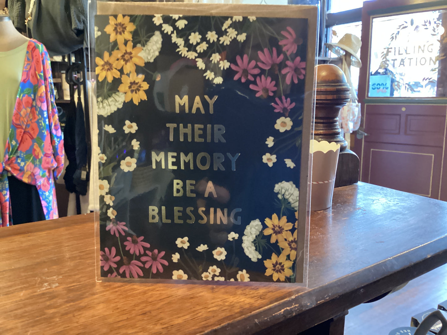 May Their Memory Be A Blessing Floral Greeting Card